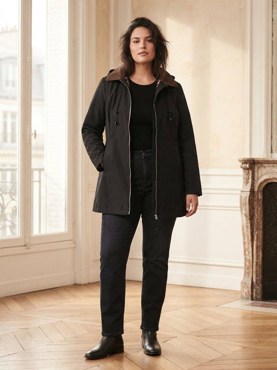 Veste Femme Col Velours Doublée Léopard – WB710