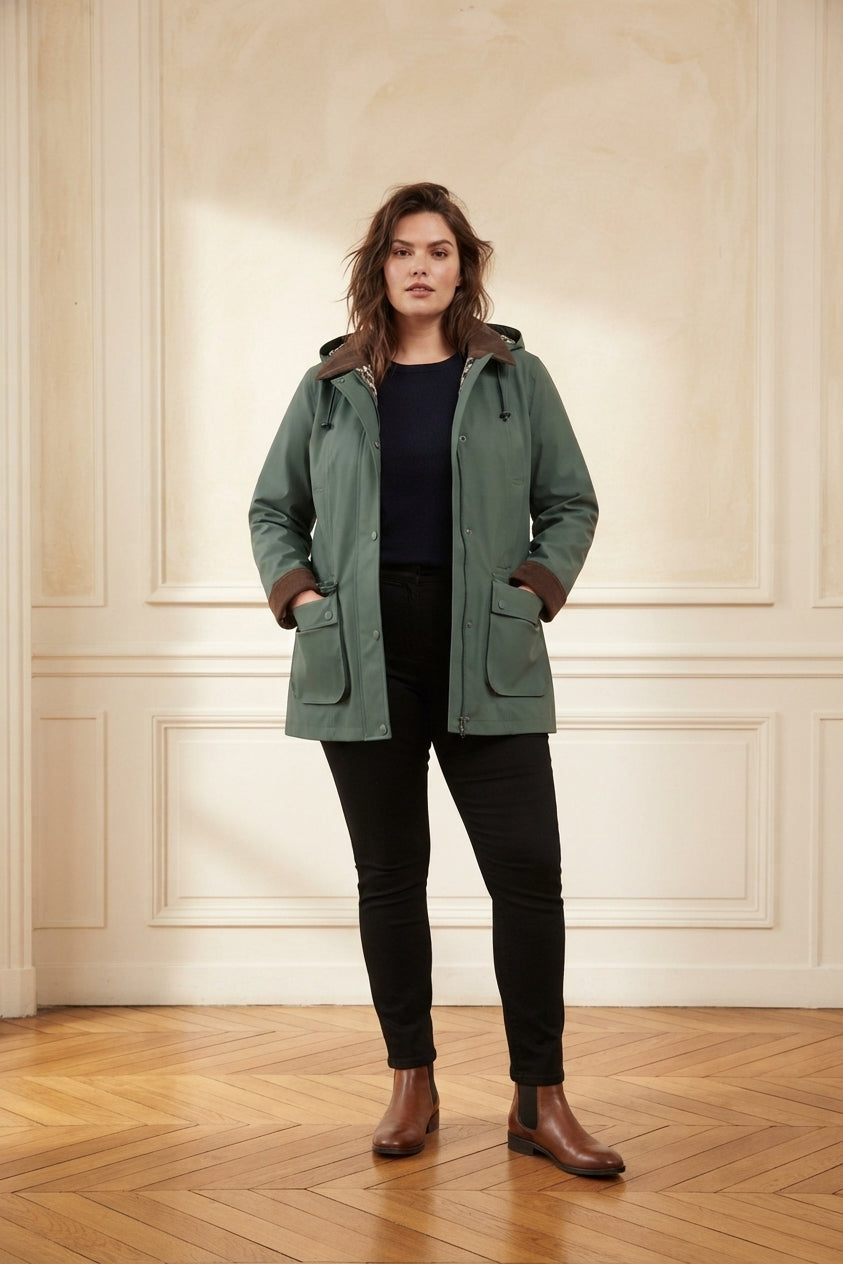 Veste Imperméable Femme Doublée Léopard à Capuche – WB708