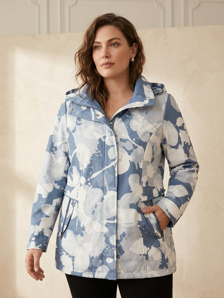 Veste Femme Imprimée à Poches Zippées – WM370