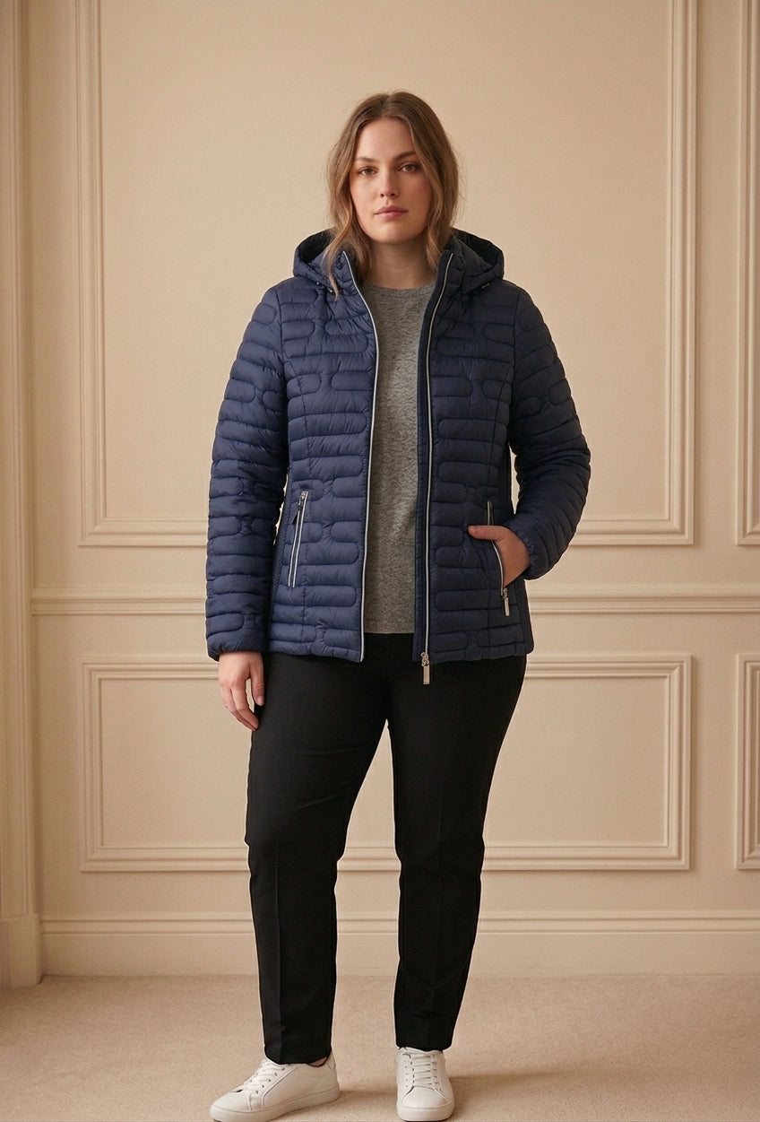 Doudoune Matelassée Femme à Capuche Amovible JRT21