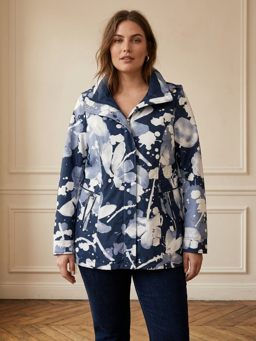 Veste Femme Imprimée à Poches Zippées – WM370
