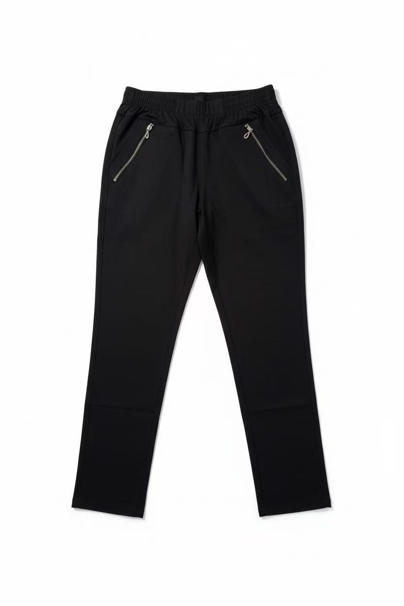 Pantalon Sport Doublé Femme – Taille Élastique Double Poche Zippée